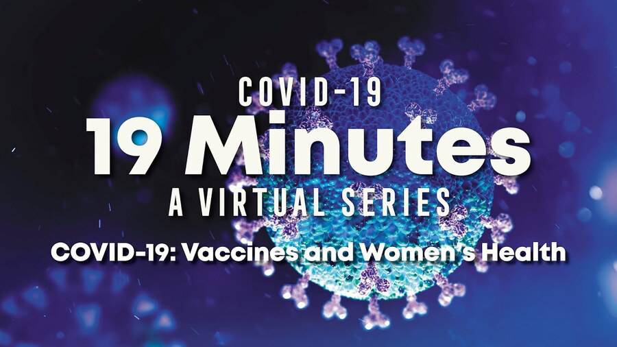 Image showing COVID-19 with the webinar title, 