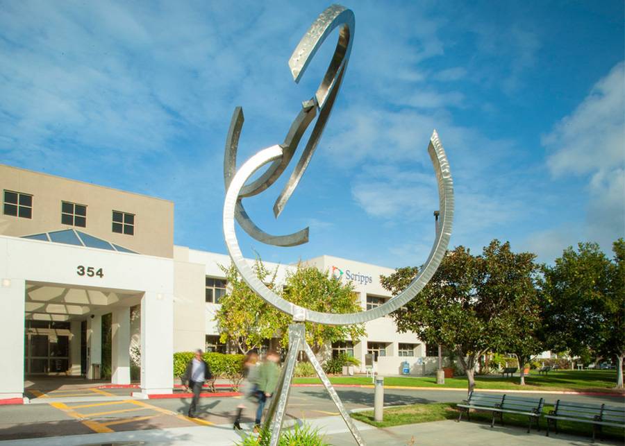 An art sculpture outside of a Scripps building in San Diego.