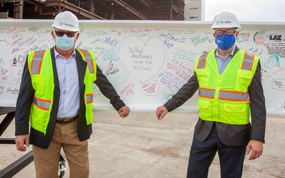 Scripps launches Here for Good campaign at La Jolla hospital construction site.
