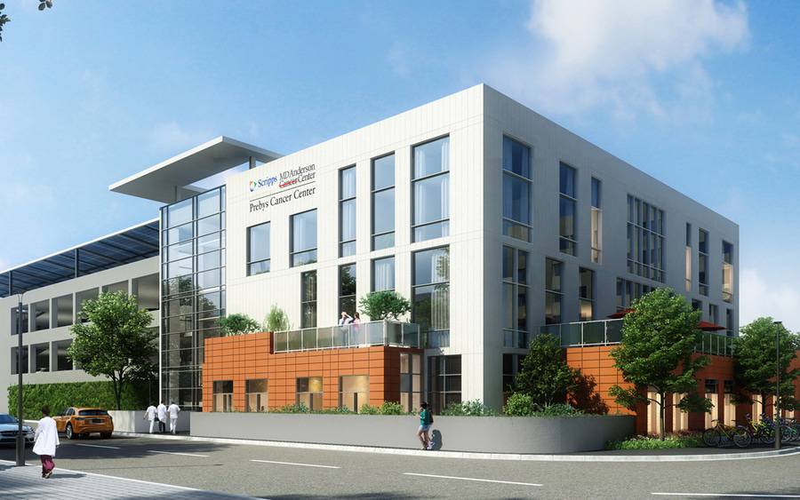An artist's rendering of the future Prebys Cancer Center at at Scripps Mercy Hospital San Diego.