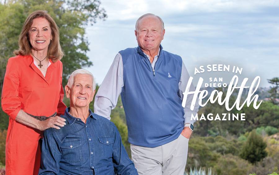 (From left) Scripps donors Judy and Don Oliphant and Terry Hackett looking proud of their philanthropic accomplishments. 