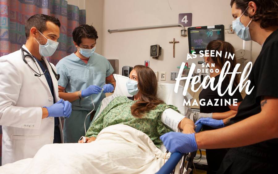 Roberto Medero, MD, and the emergency department staff at Scripps Mercy Hospital Chula Vista, check on a patient.