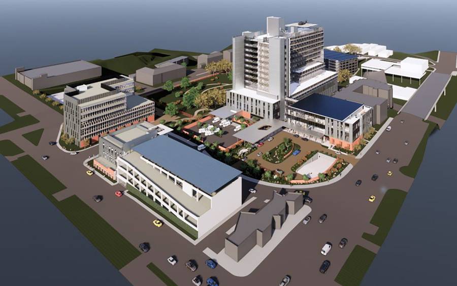 An architectural drawing shows the future of Scripps Mercy Hospital San Diego.