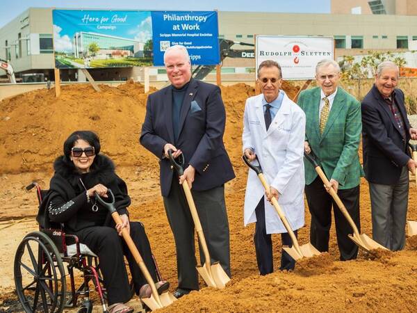 A groundbreaking event took place for the Lusardi Tower at Scripps Encinitas Hospital.